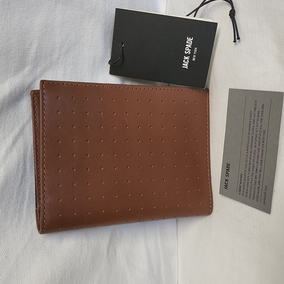 JACK SPADE PASSPORT WALLET W6RU0272 610 LEATHER TABACO 226 - Picture 4 of 15
